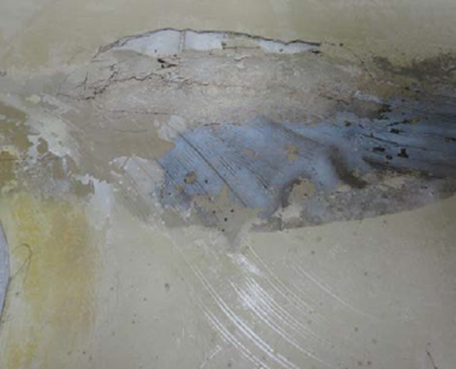 Example of moisture flooring failure